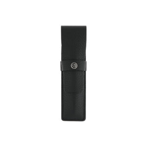 Étui à stylo S.T. Dupont – Cuir noir avec rabat, 1 stylo