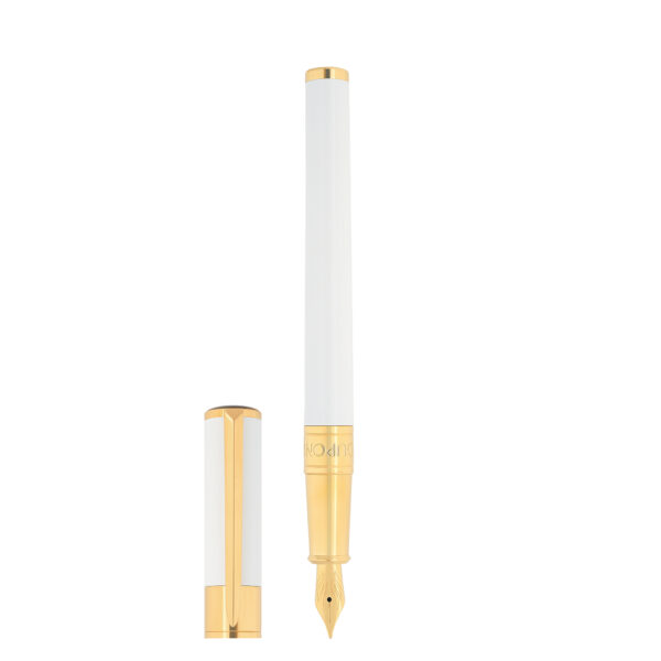 Stylo plume S.T. Dupont – Initial Laque blanche & finition dorée