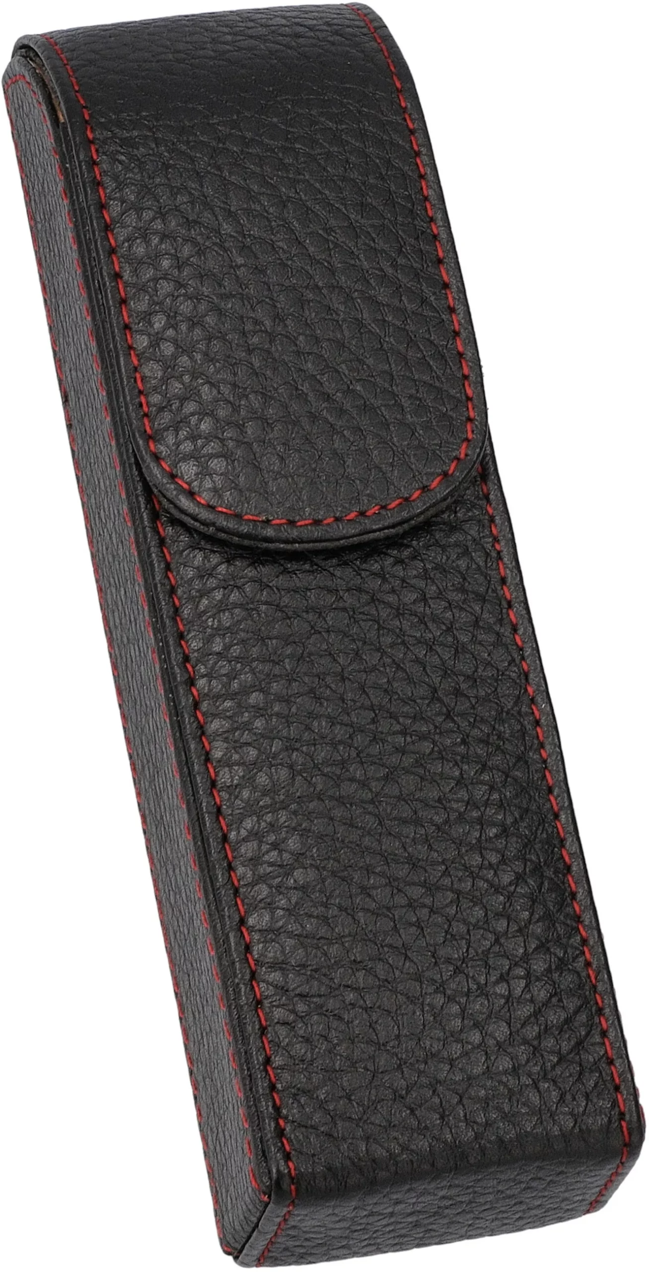 Étui à cigares Adorini Pocket – 2 cigares Noir & fil rouge