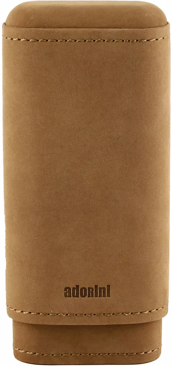 Étui à cigares Adorini – Cuir marron, 2 à 3 cigares