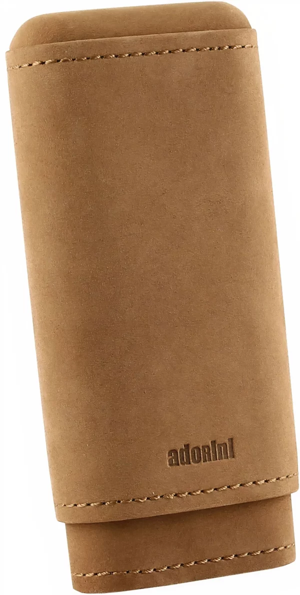 Étui à cigares Adorini – Cuir marron, 2 à 3 cigares