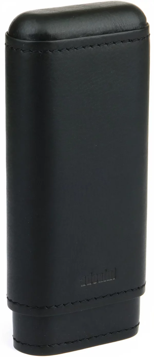 Étui à cigares Adorini – Cuir noir grainé, 2 à 3 cigares