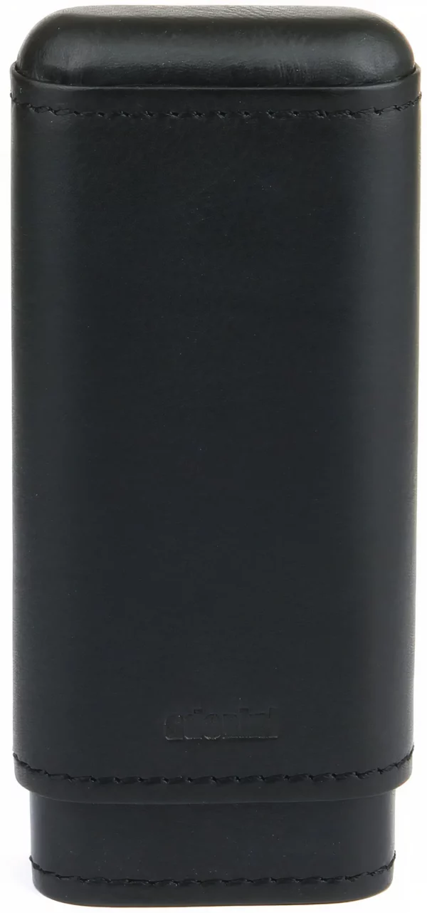 Étui à cigares Adorini – Cuir noir grainé, 2 à 3 cigares
