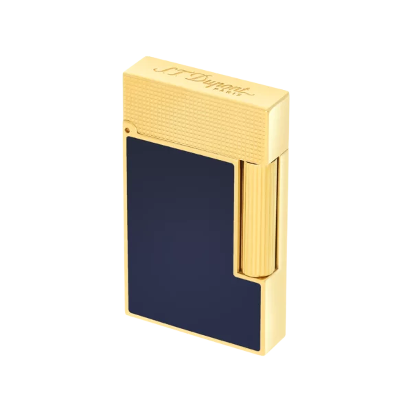 Briquet Ligne 2 – Laque bleu foncé & or jaune – Image 3