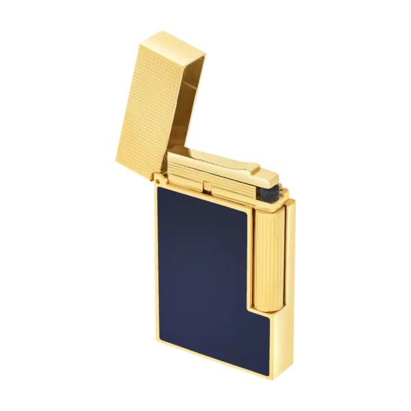 Briquet Ligne 2 – Laque bleu foncé & or jaune