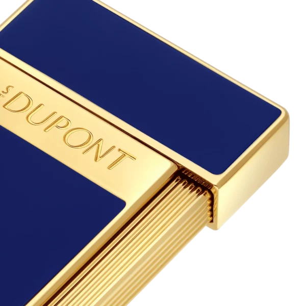 Briquet S.T. Dupont Slimmy Bleu et Doré – Image 2