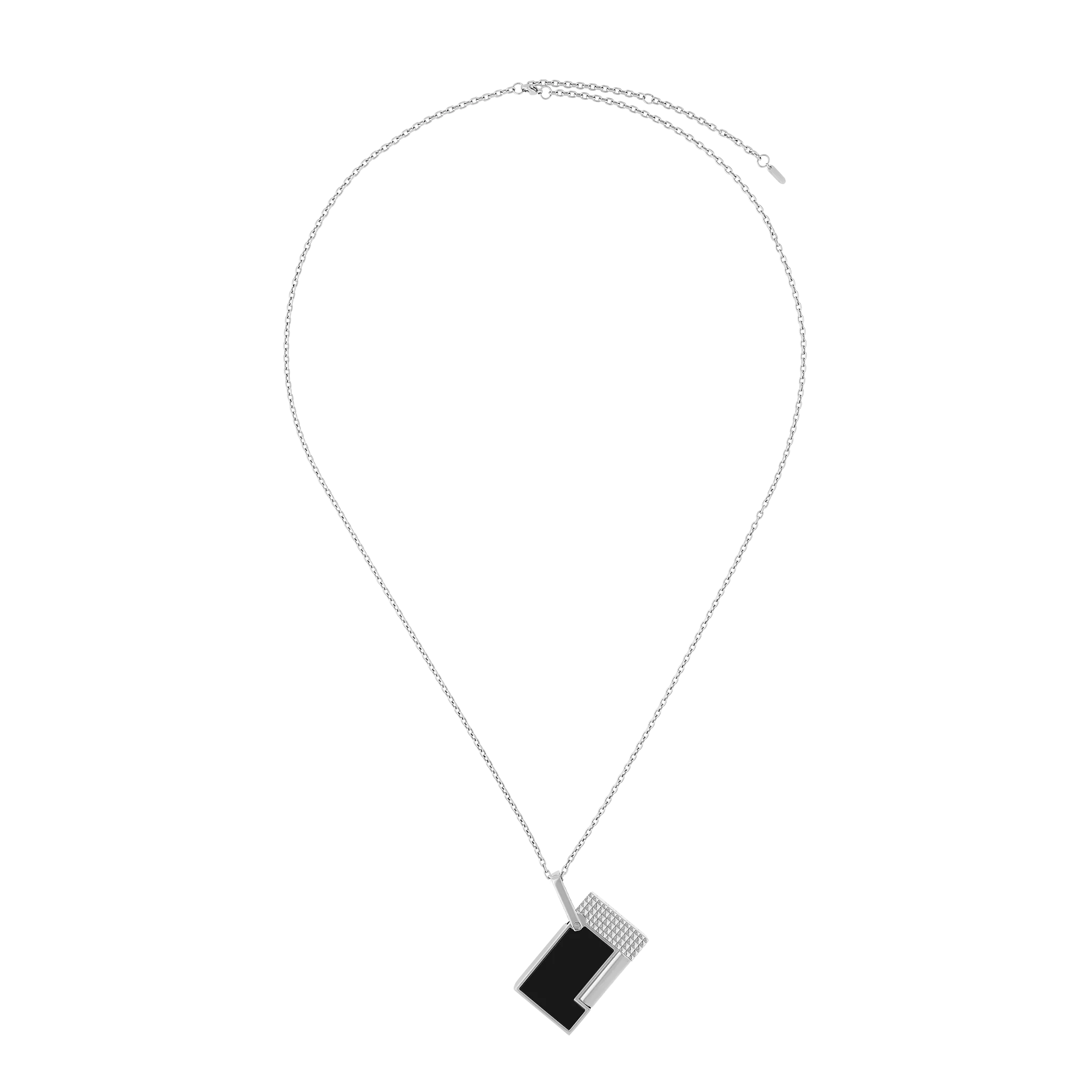 Lighter Necklace – Laqué Noir & Finitions Argentées – Image 4
