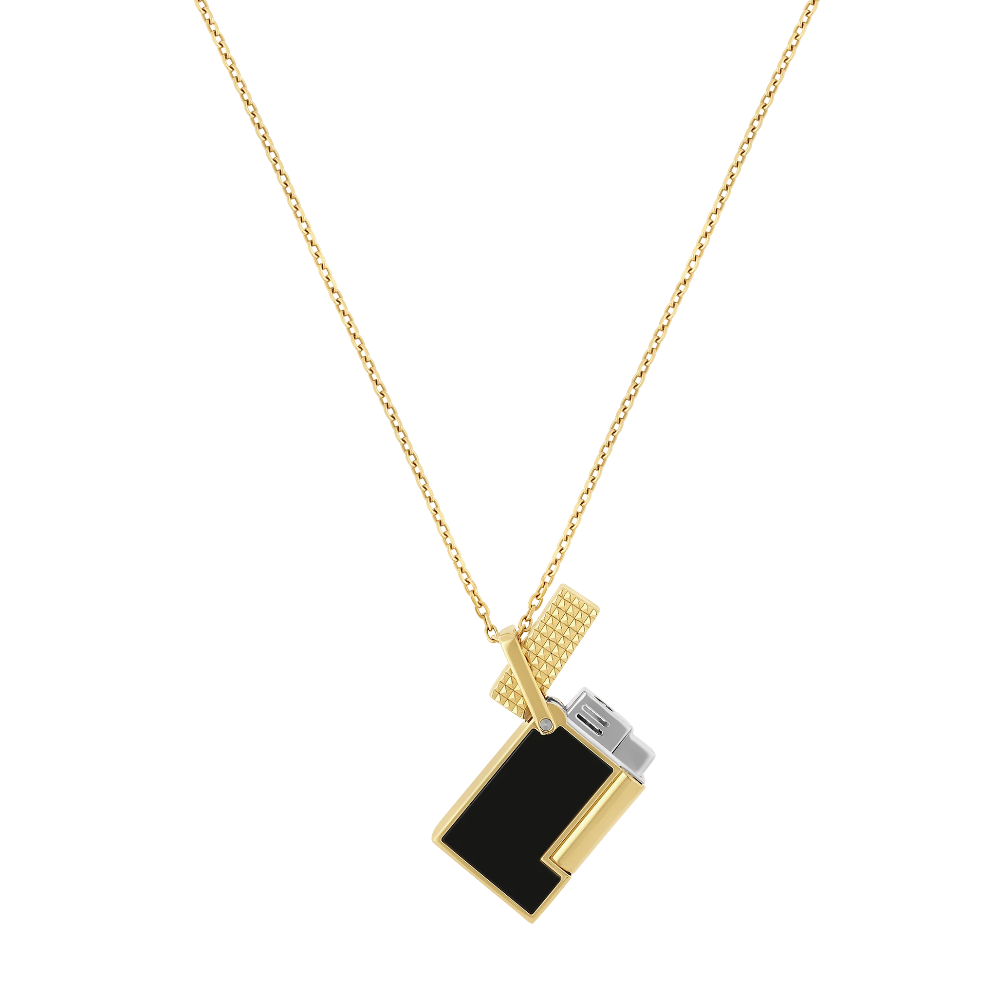 Lighter Necklace – Laqué Noir & Finitions Dorées