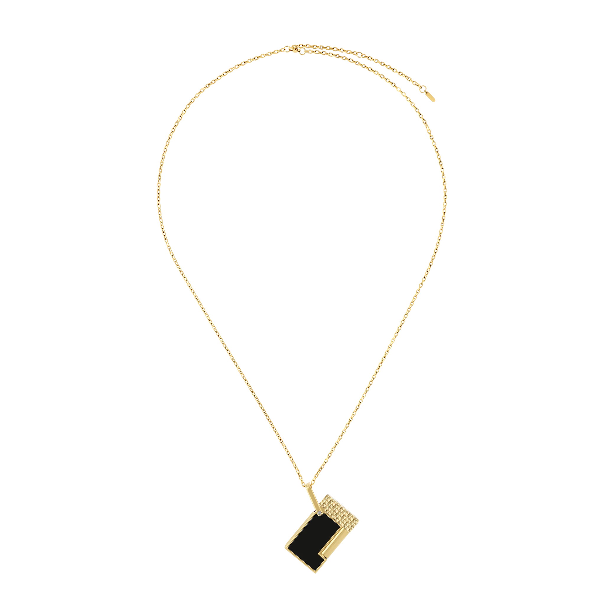 Lighter Necklace – Laqué Noir & Finitions Dorées – Image 4
