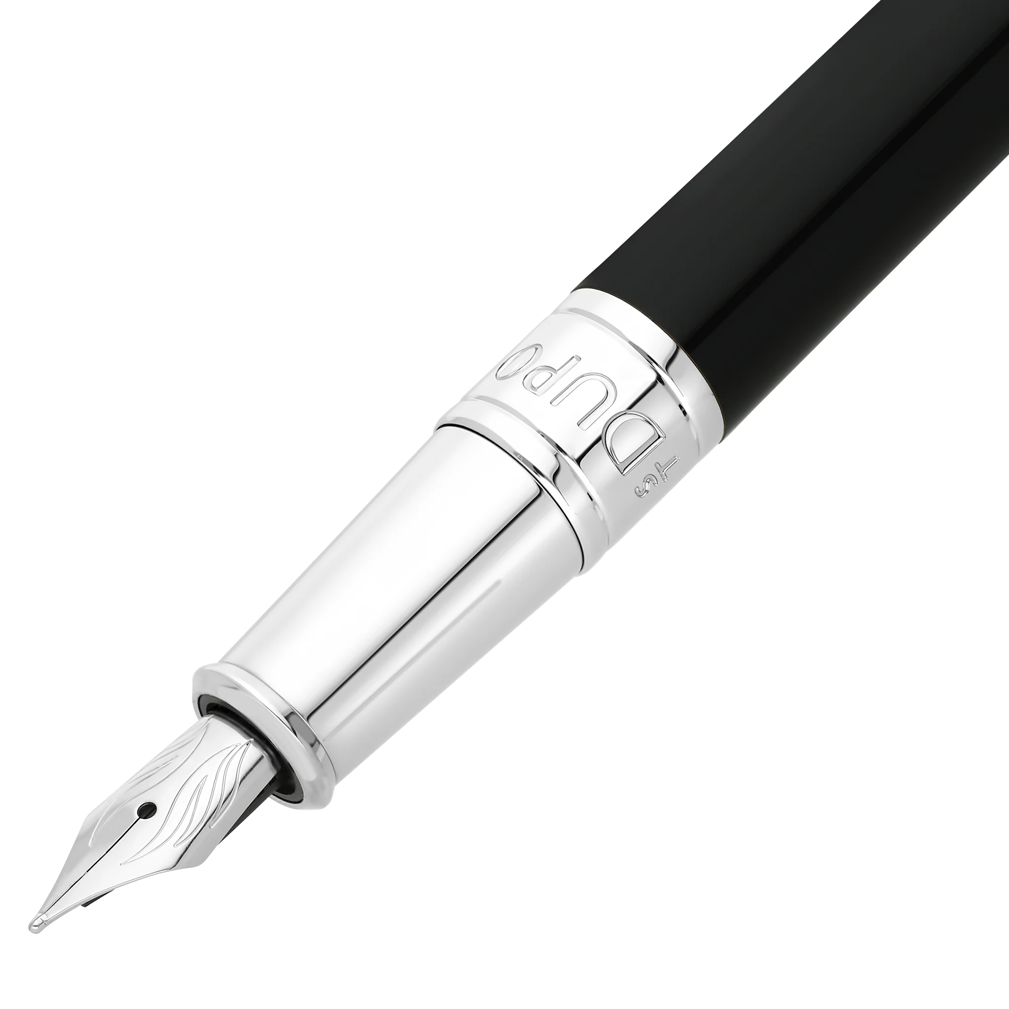 S.T. Dupont Initial – Stylo Plume Noir & Chrome – Image 3