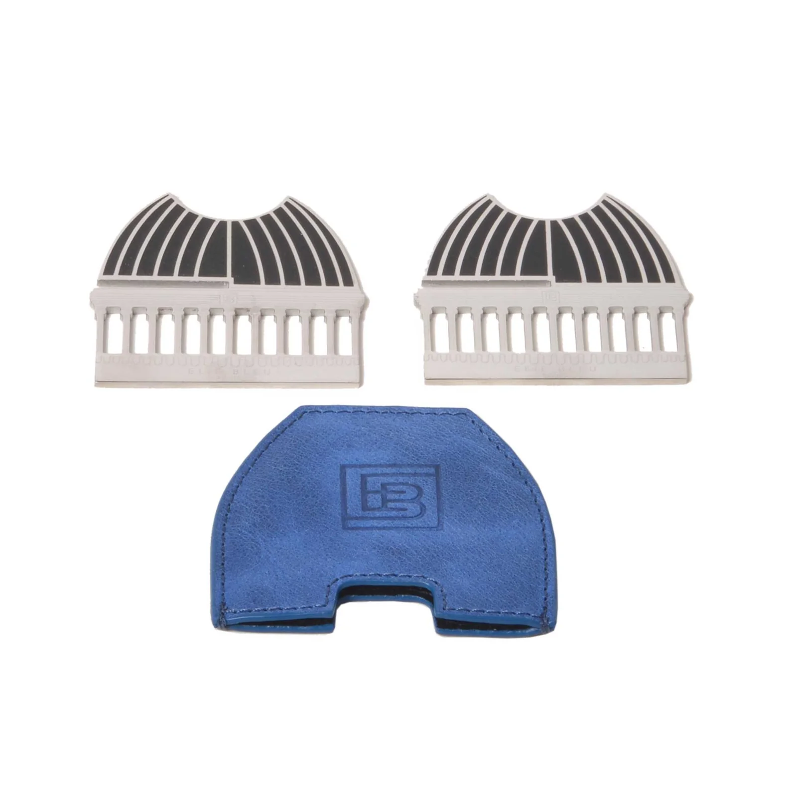 Porte-Cigare de Poche Elie Bleu « El Capitolio » — Argenté, Étui Cuir Bleu – Image 3