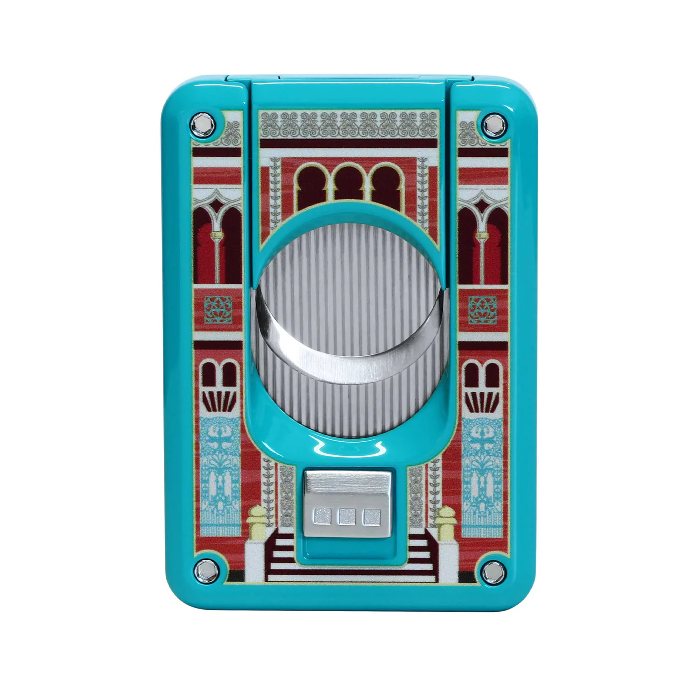Coupe-cigare Elie Bleu Casa Cubana « Cienfuegos » — Double Lame, Laque Turquoise